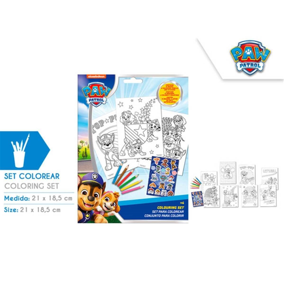 Set de Coloriage avec Stickers Pat'Patrouille 21 x 18 Cm