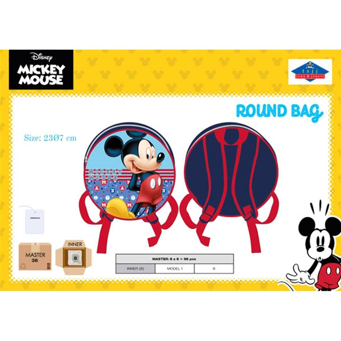 Zaino rotondo Topolino 27 x 9 cm