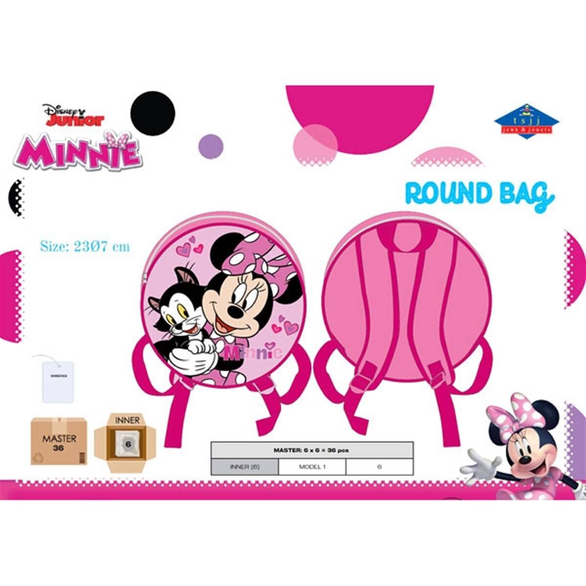 Zaino rotondo Minnie Mouse 27 x 9 cm