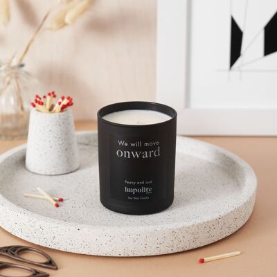 We will move onward - Peony and oud scented candle - Medium