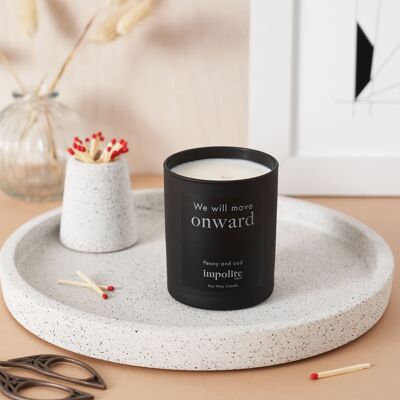 We will move onward - Peony and oud scented candle - Medium