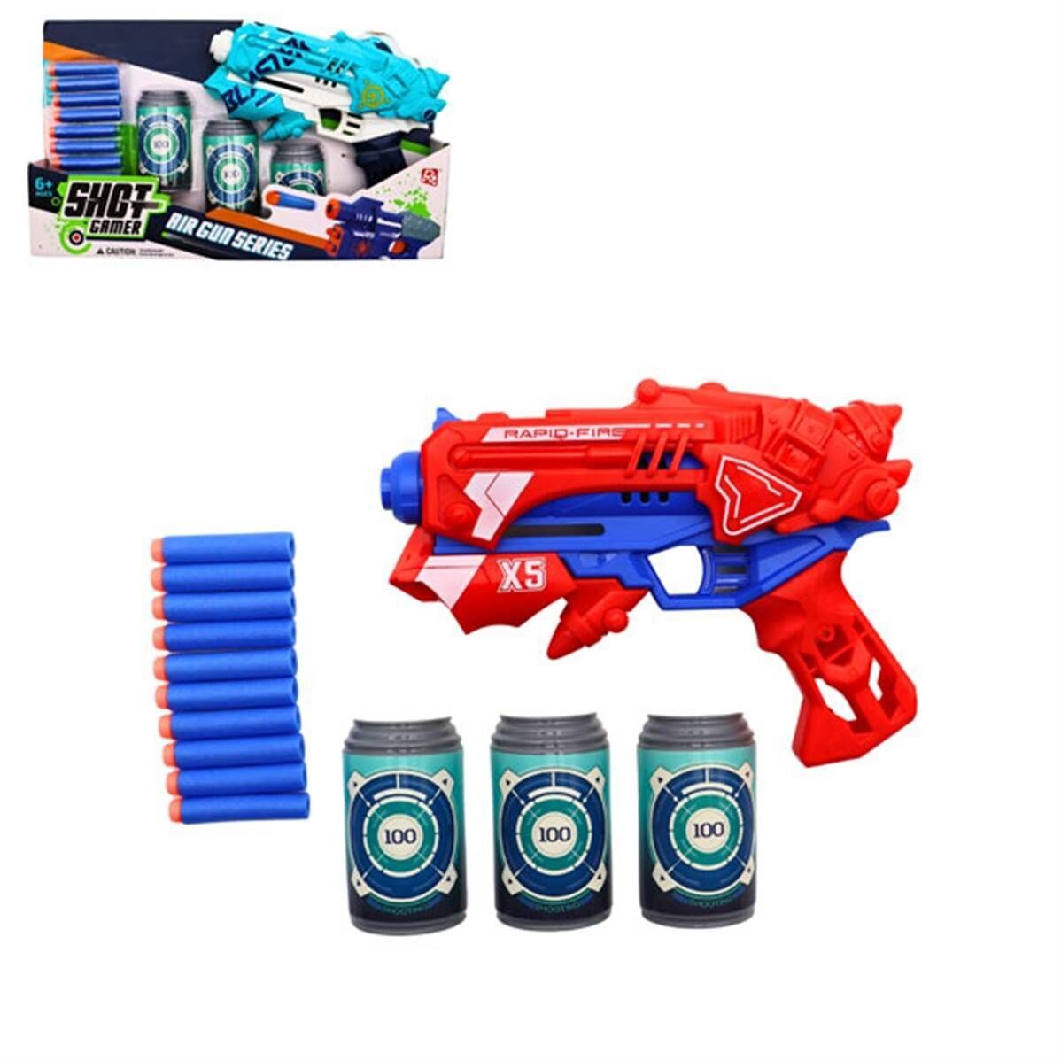 24 cm Schaumstoff-Dartpistolenbox mit Zubehör