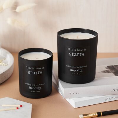 This is how it starts - Wild fig and sandalwood scented candle - Medium