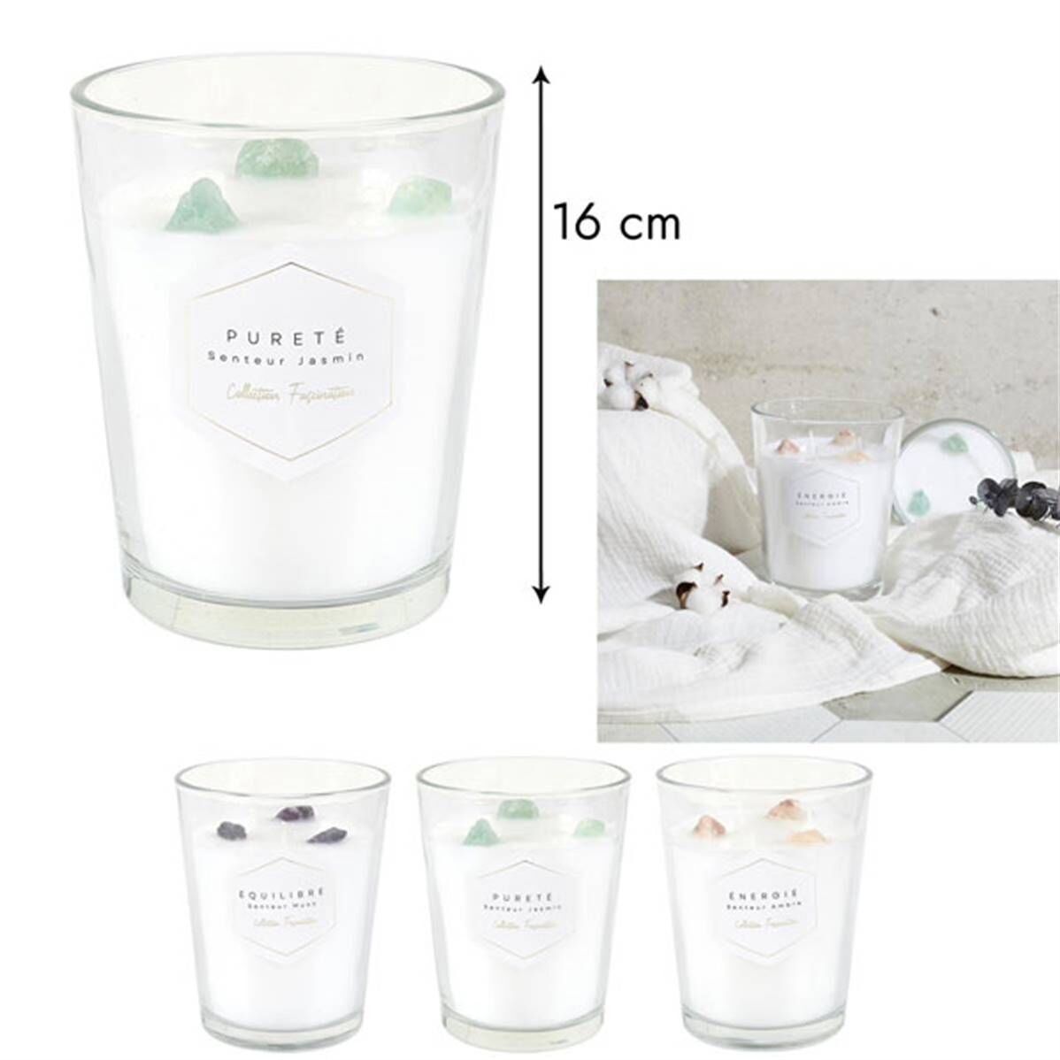 Duftkerzen-Steinvase, Höhe 16 cm