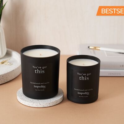 You've got this - Sandalwood and vanilla scented candle - Medium