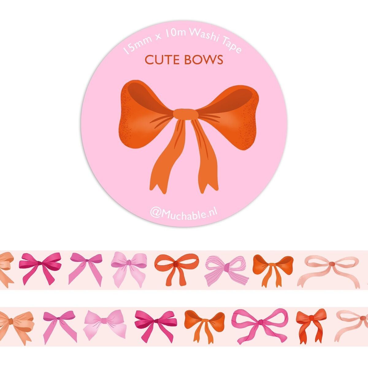Washitape - festive girly bows - illustration pattern