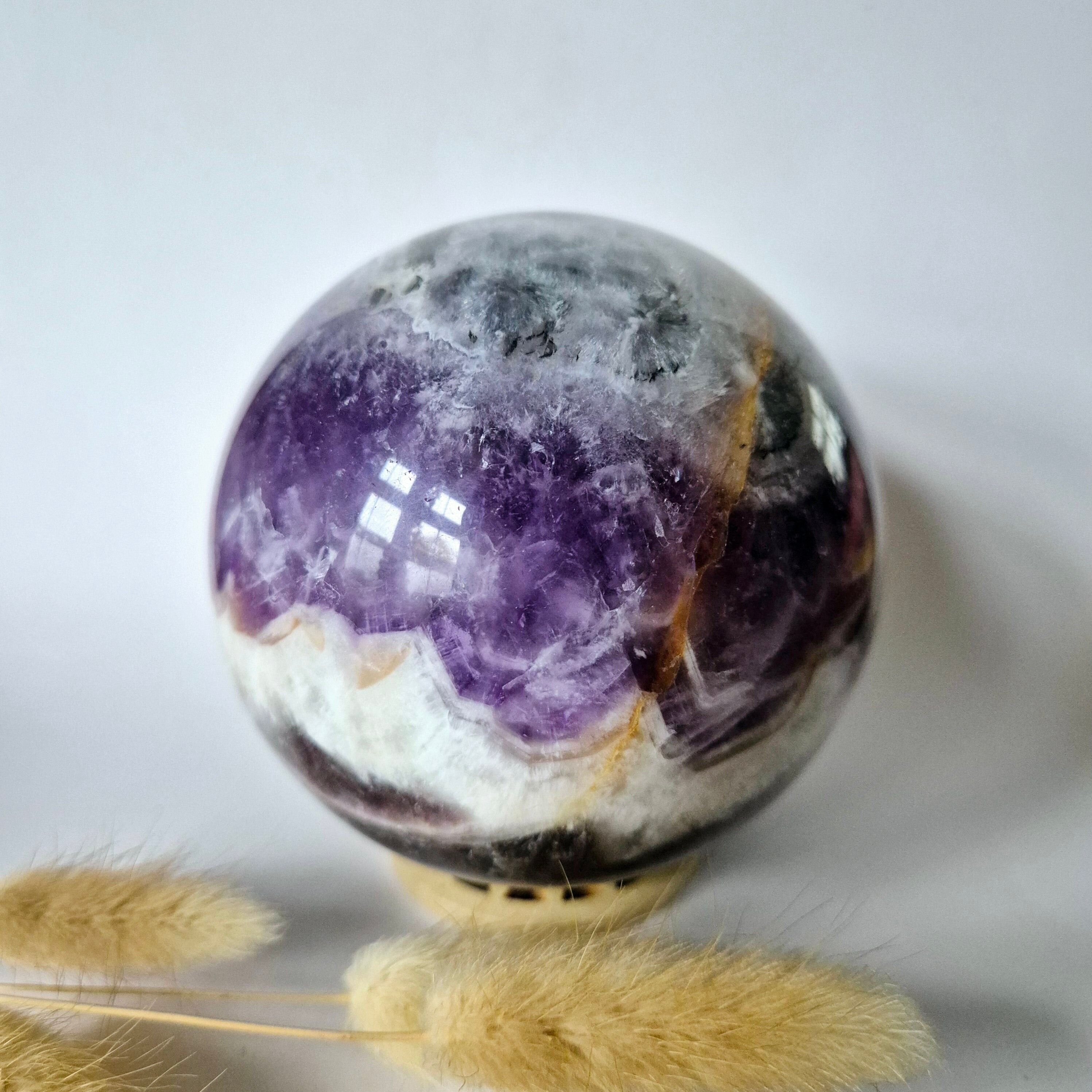 Boule de pierre précieuse XL Dream Amethyst – 90 mm (1100 g) | Pierre précieuse spirituelle pour la paix et l'équilibre