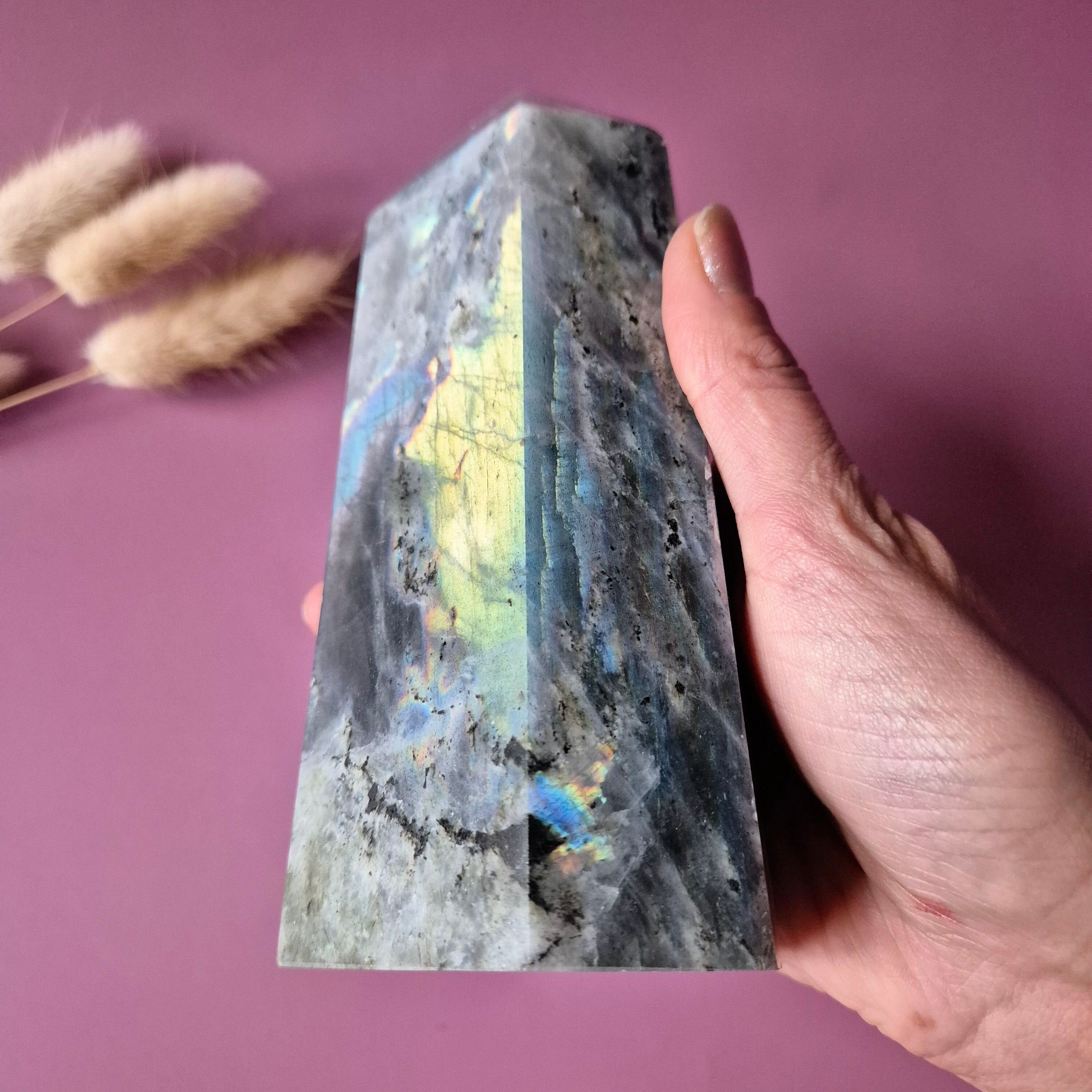 Tour de labradorite violette XL à reflets arc-en-ciel – N° 2 1000 g