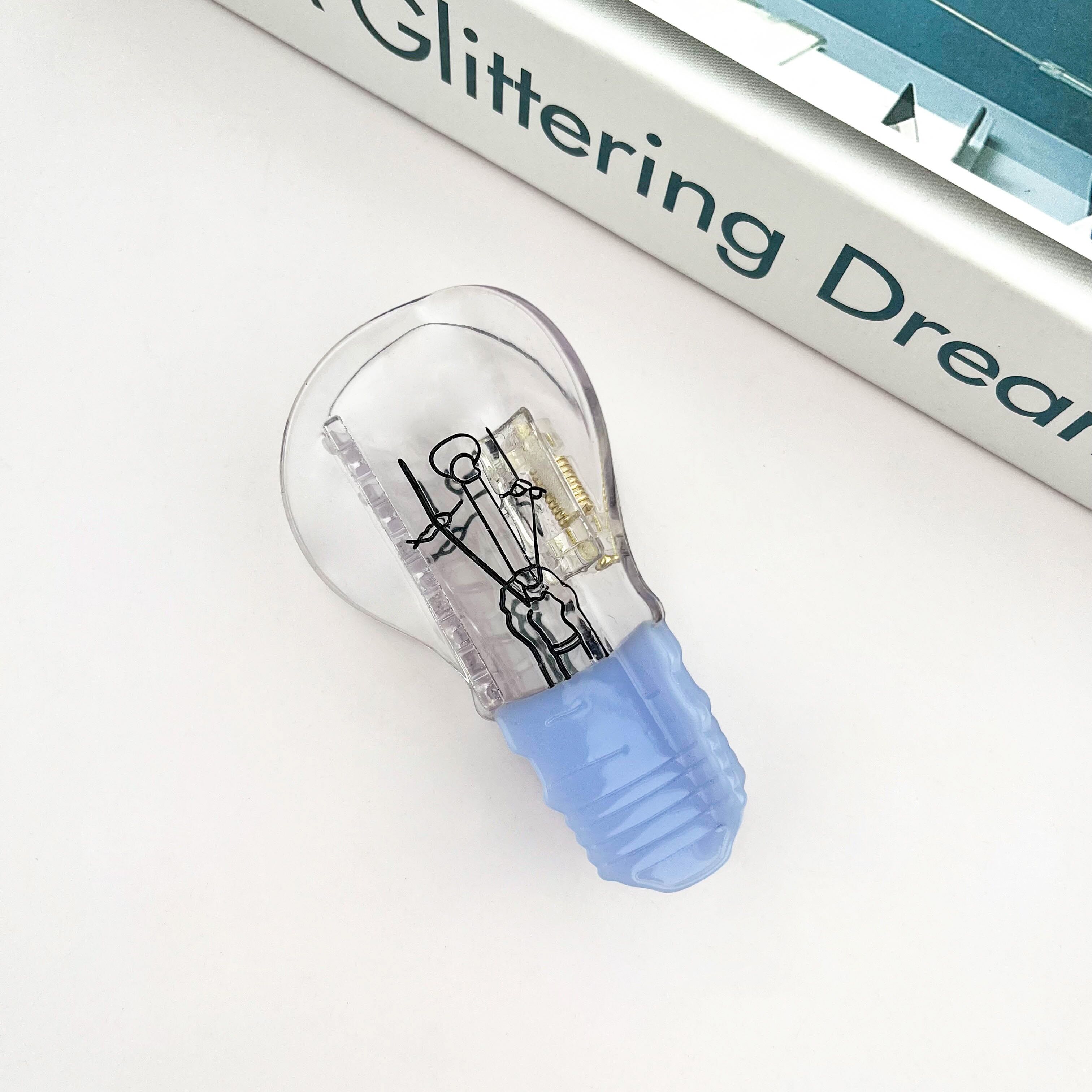 Kreative Haarspange aus Acetat in Glühbirnenform