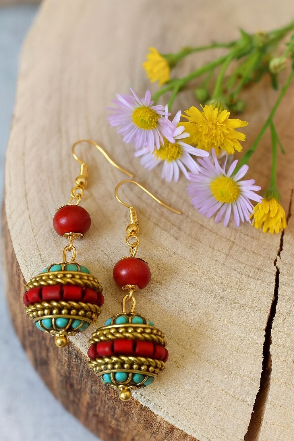 Handcrafted Colorful Earrings in an Ethnic Indian Style
