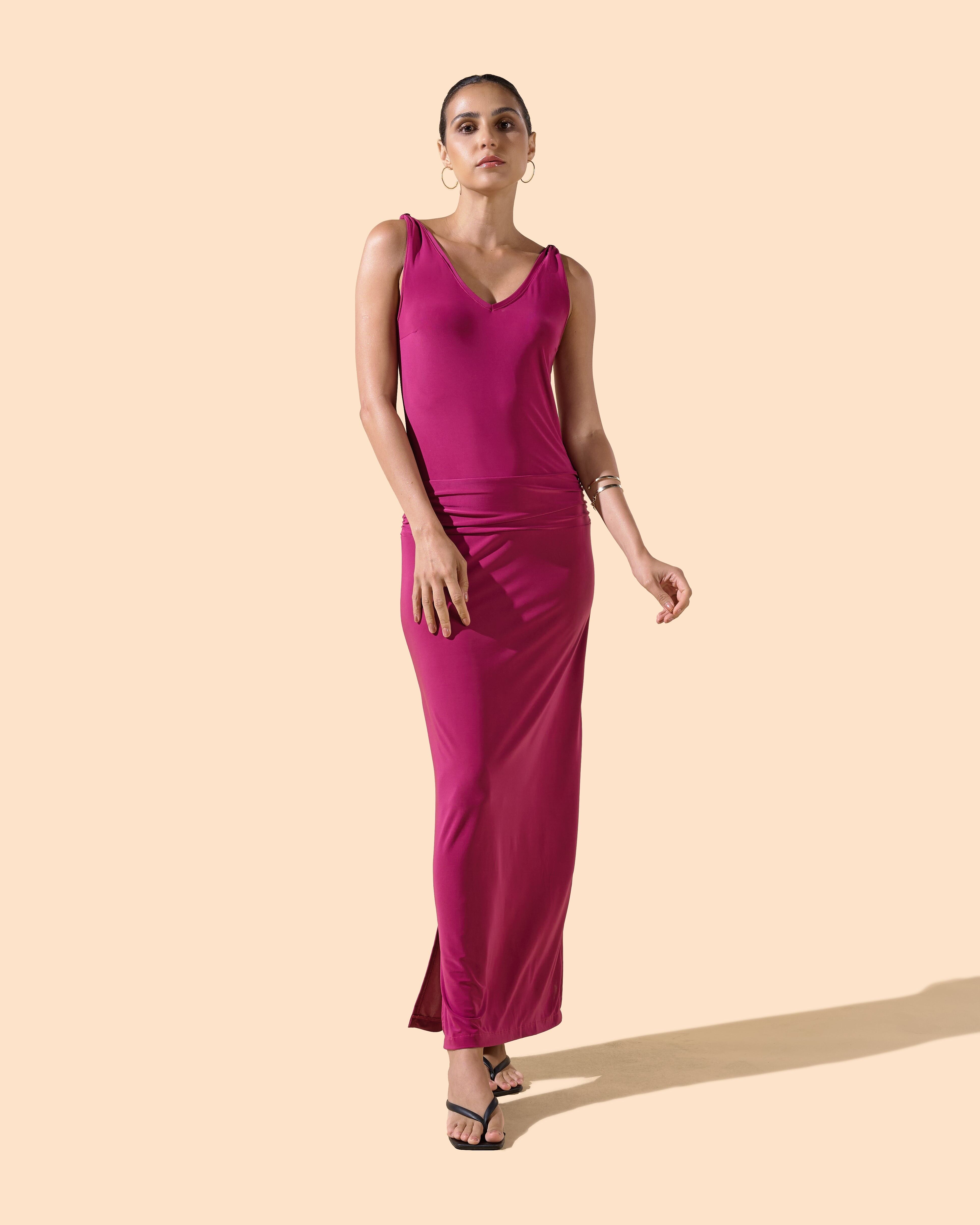 Robe longue col V - Britt