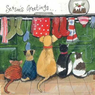 Season's Greetings Pets Christmas Card (Pack of 5 Cards)