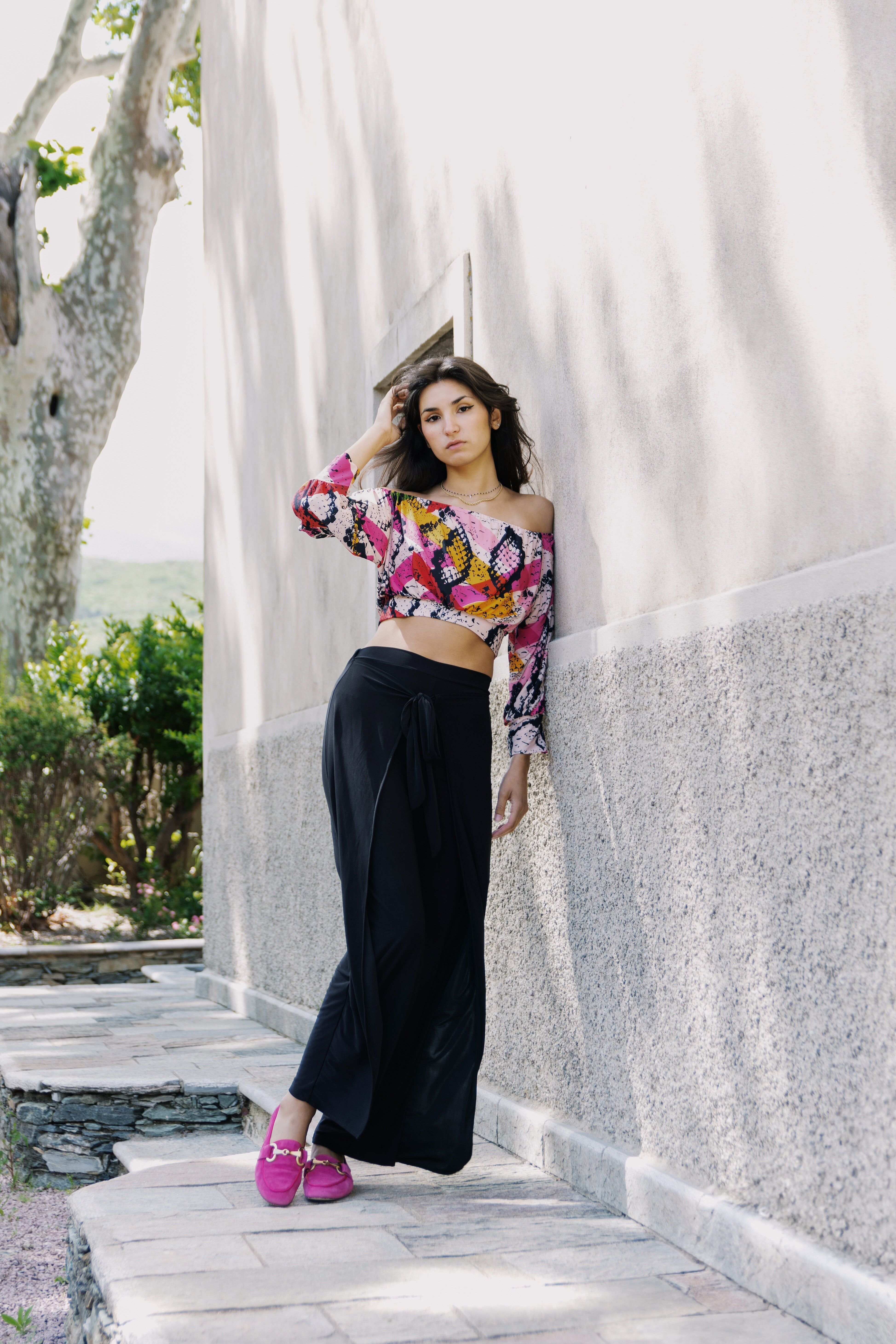 Pantaloni con lacci davanti - Cléia