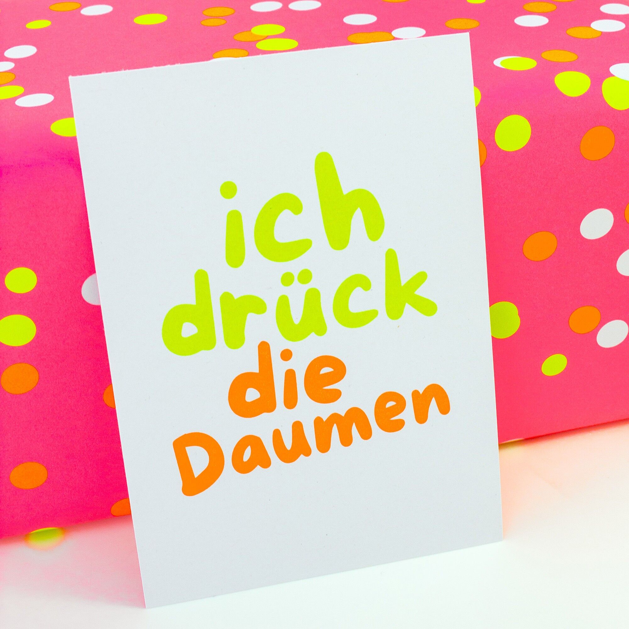 Postcard "I'm keeping my fingers crossed" made from recycled paper