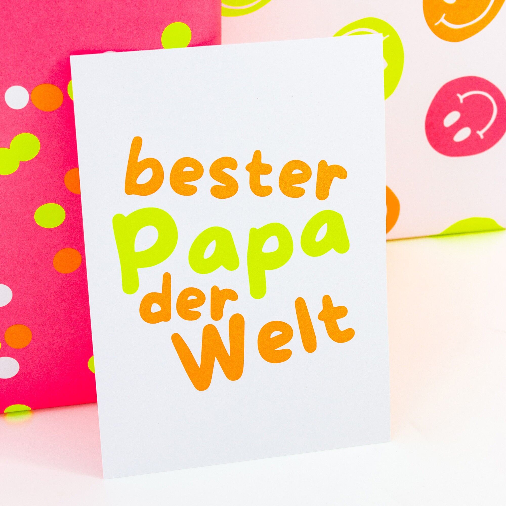 Postcard "Best Dad in the World" made from recycled paper
