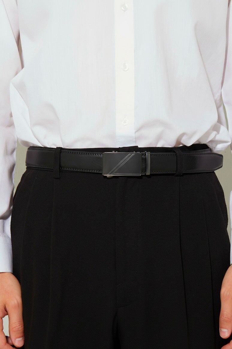 Automatischer Herrengürtel ohne Löcher, verstellbar, aus Spaltleder vom Rind CAU30-AB9