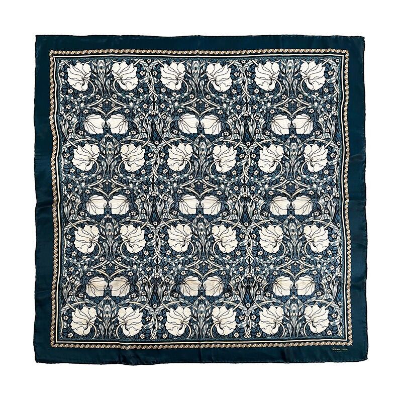 Pañuelo de seda - William Morris Pimpernel azul 50 cm
