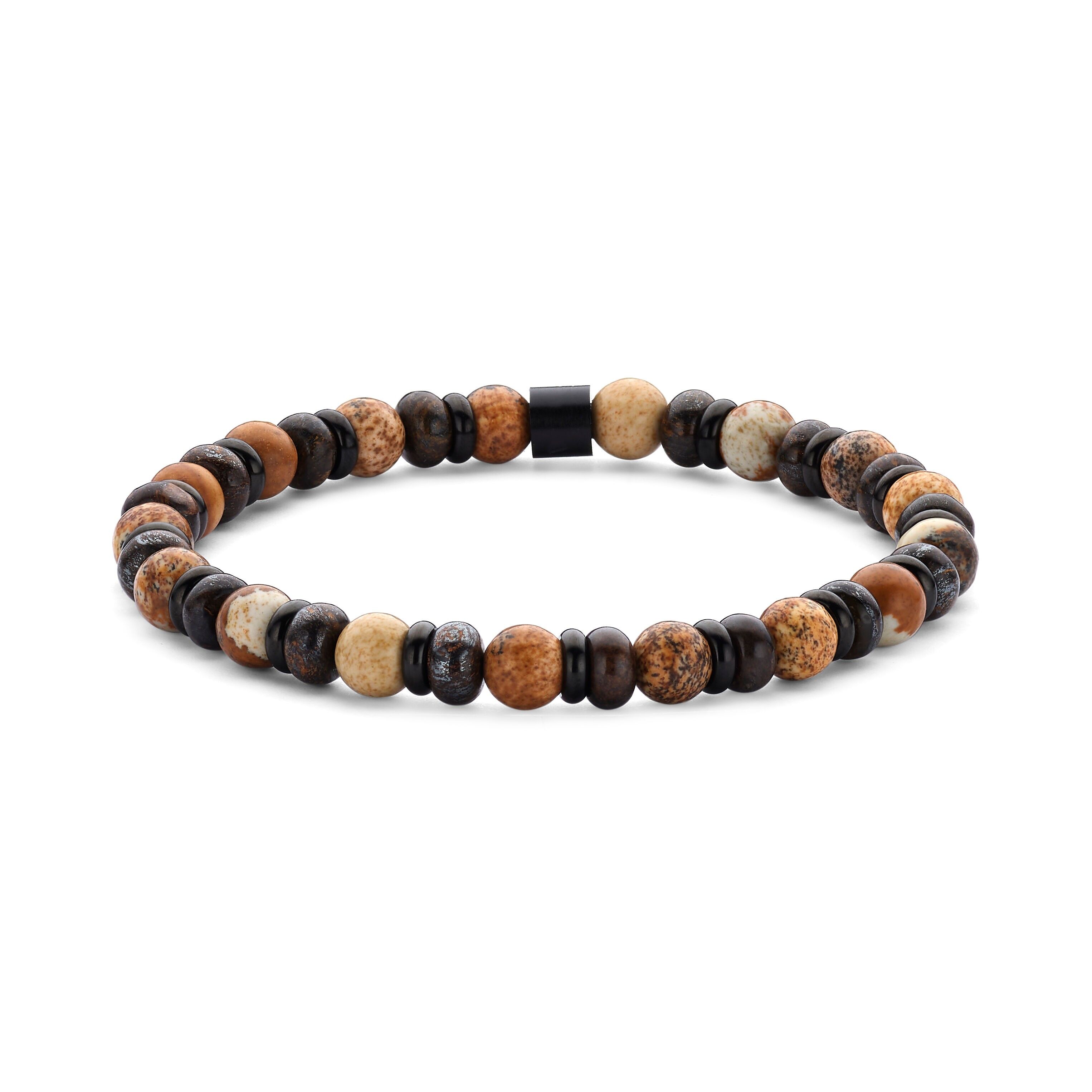 Pulsera de cuentas Frank 1967 con espaciador de jaspe y ágata de 6 mm (ipb)