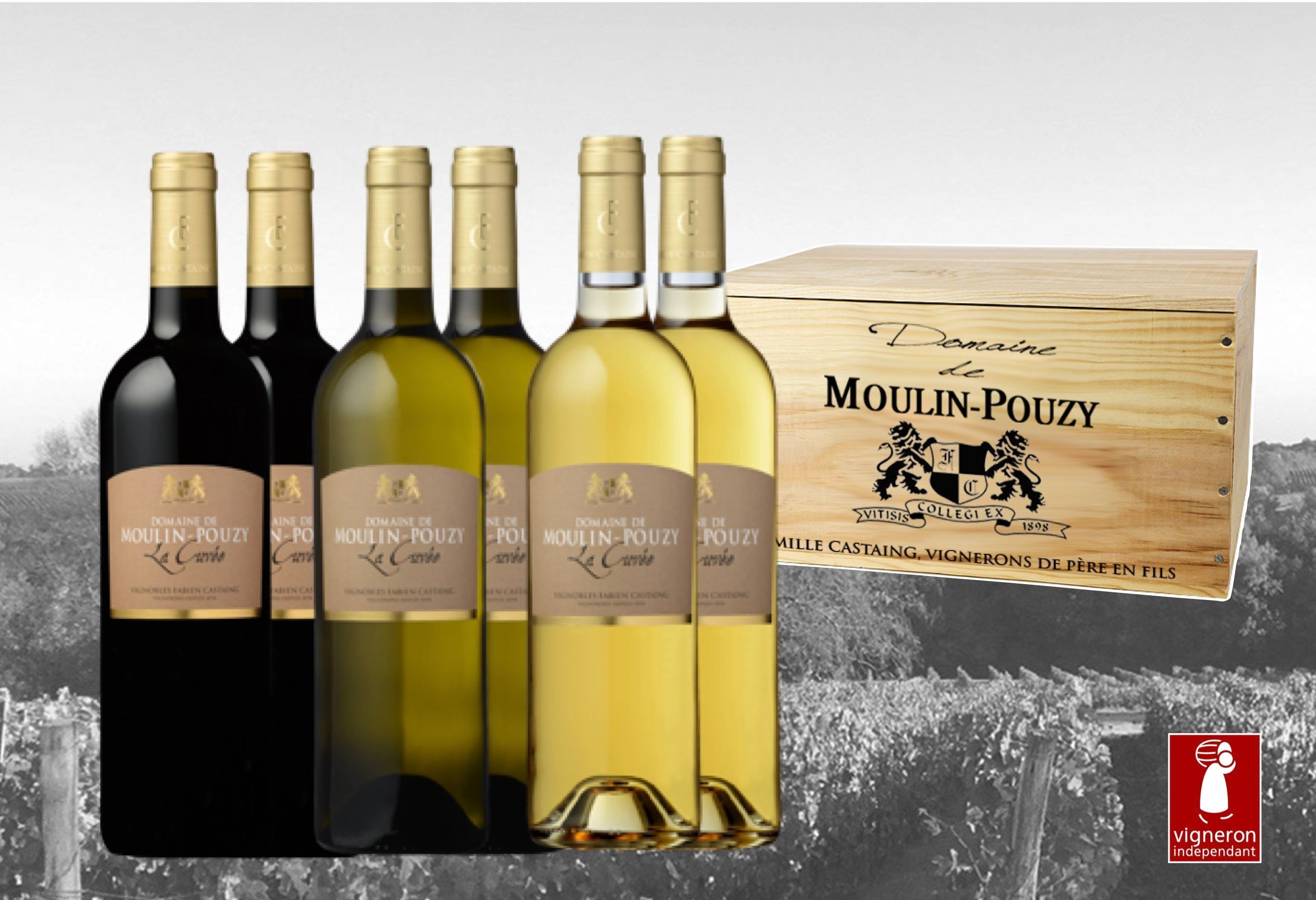 Caisse Bois 6 bouteilles La Cuvée Grands Vins