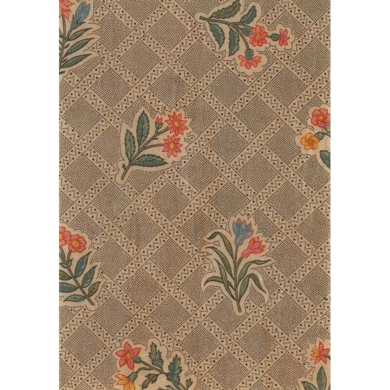 Carte postale en bois-toile de jouy semi floral