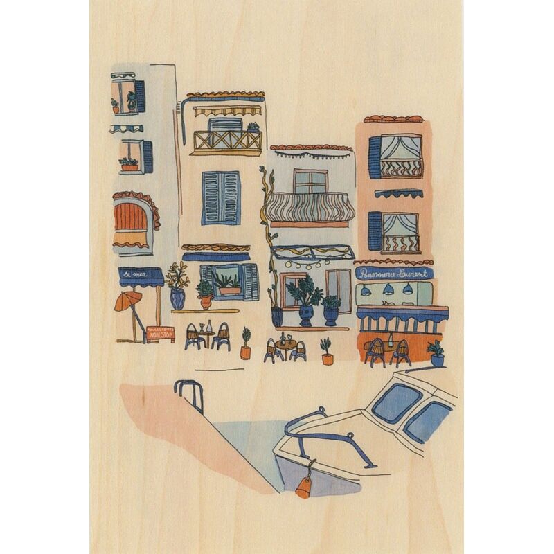 Postkarte aus Holz – Süd-Cassis