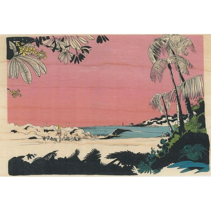 Carte postale en bois-ride pink paradise