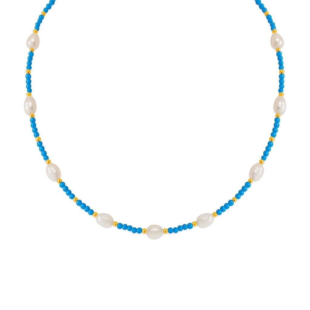 Collana di perle CO88 turchese e perla ipg
