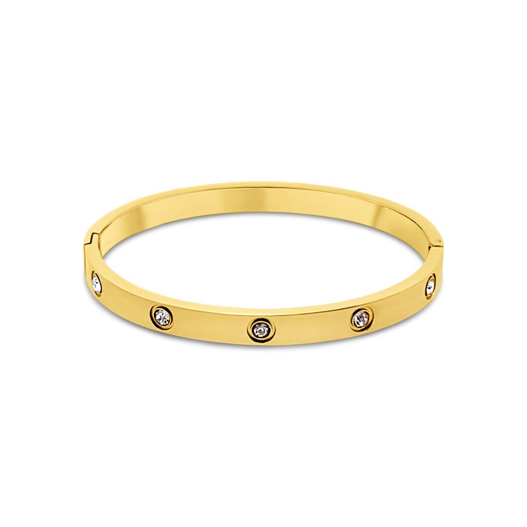 Brazalete CO88 de 6 mm con 10 circonitas cúbicas engastadas.