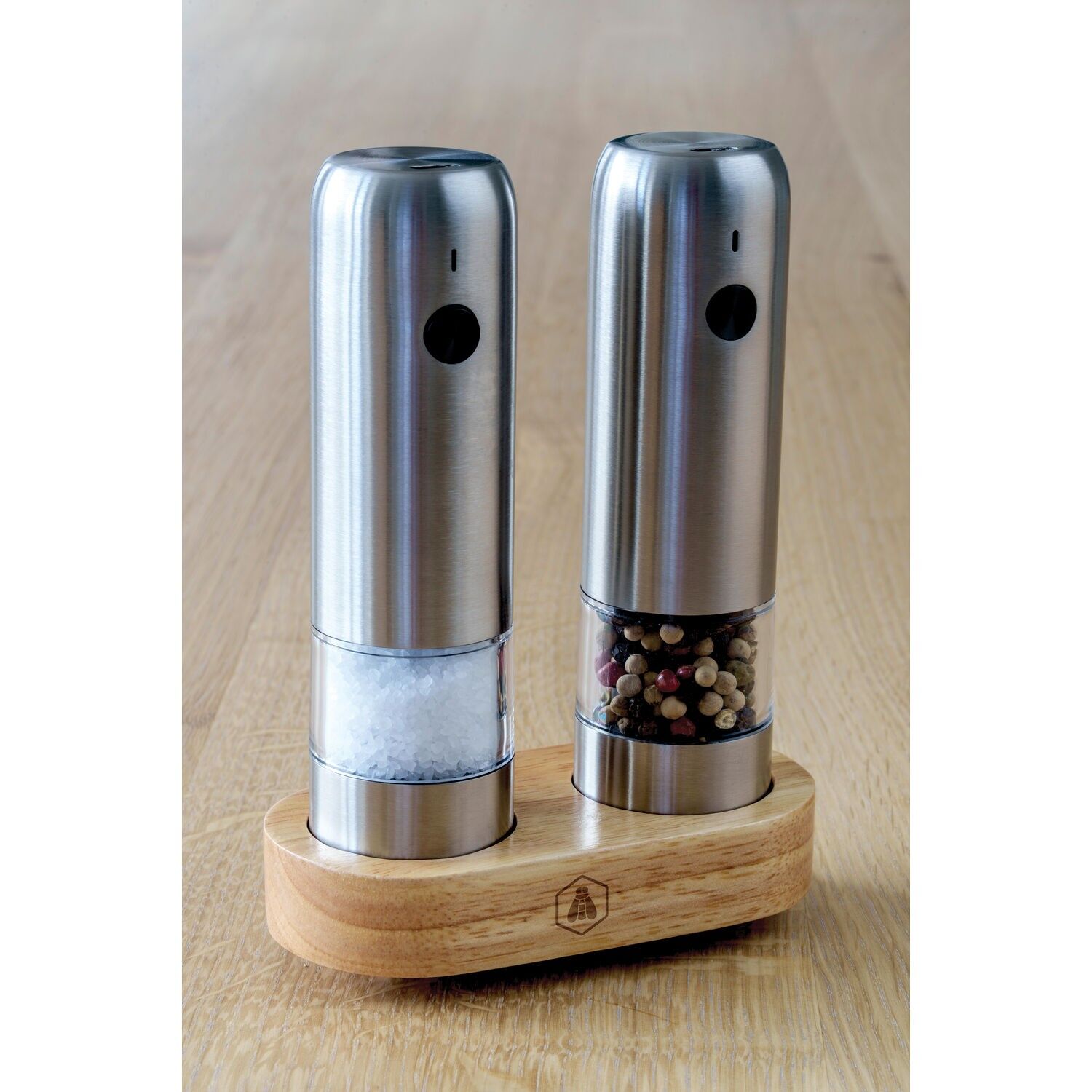 Laguiole Electric Salt and Pepper Mills – Wooden Stand