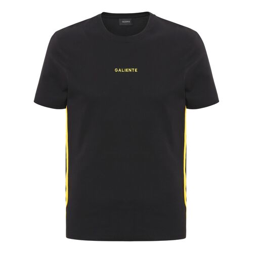 T-shirt black with yellow tape