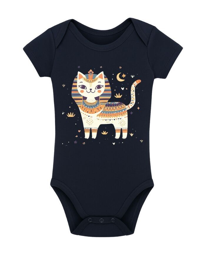 Body blu navy Mimi Bastet - 100% cotone biologico - Prodotto in Francia
