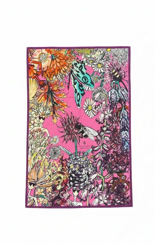 TORCHON À THÉ ROSE REINE DES ABEILLES