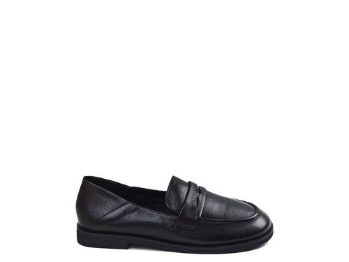 Candy black leather loafers