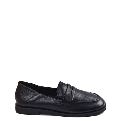 Candy black leather loafers