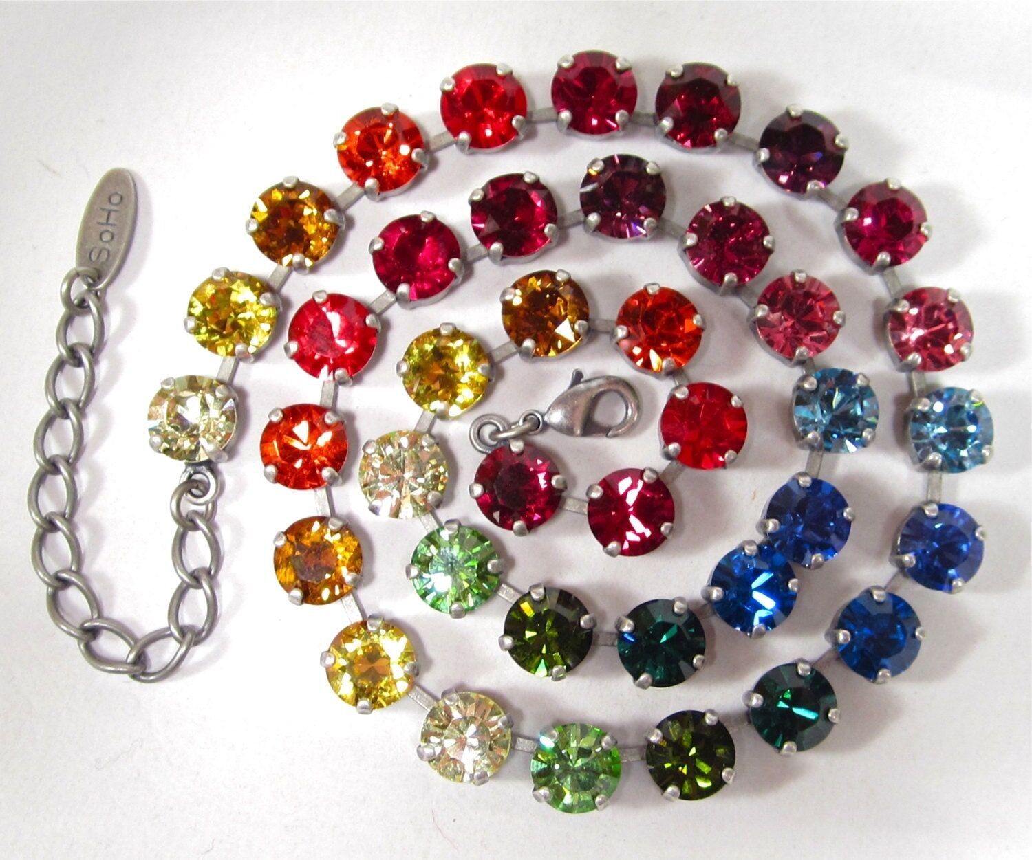 Collana SoHo® Collier con pietre rotonde in cristallo arcobaleno da 8 mm, realizzata a mano a Colonia.