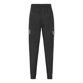 Pantalon noir avec détails en cuir PU 2