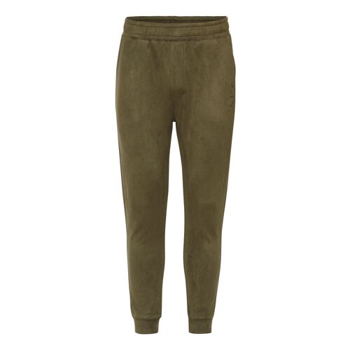Pants faux suede army green