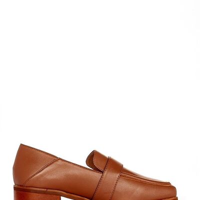 Eva tan leather loafers