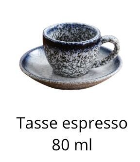 Tazas de café glaciar con efecto escarchado azul y blanco.