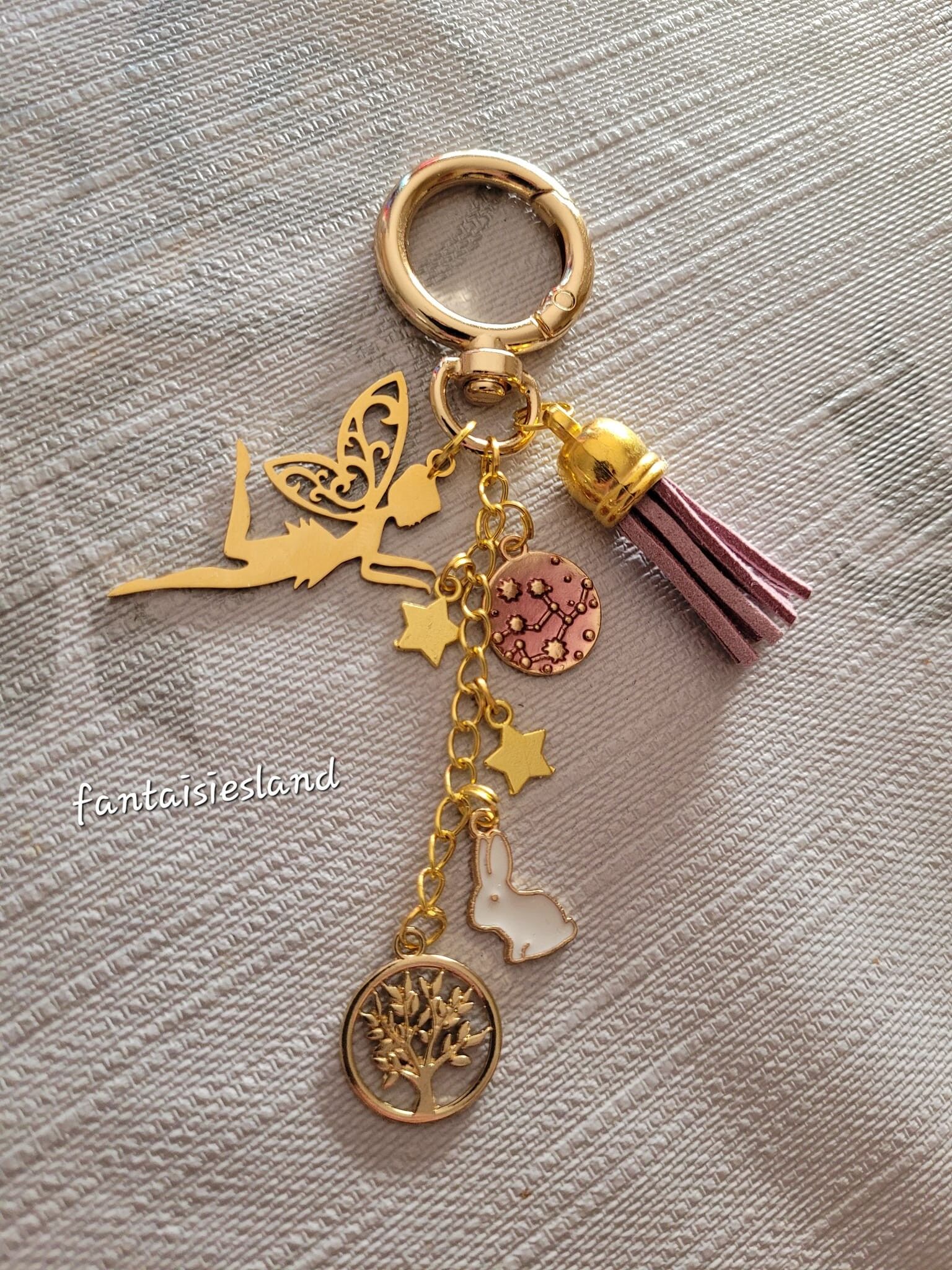 Bijou de sac doré - fée de la nature