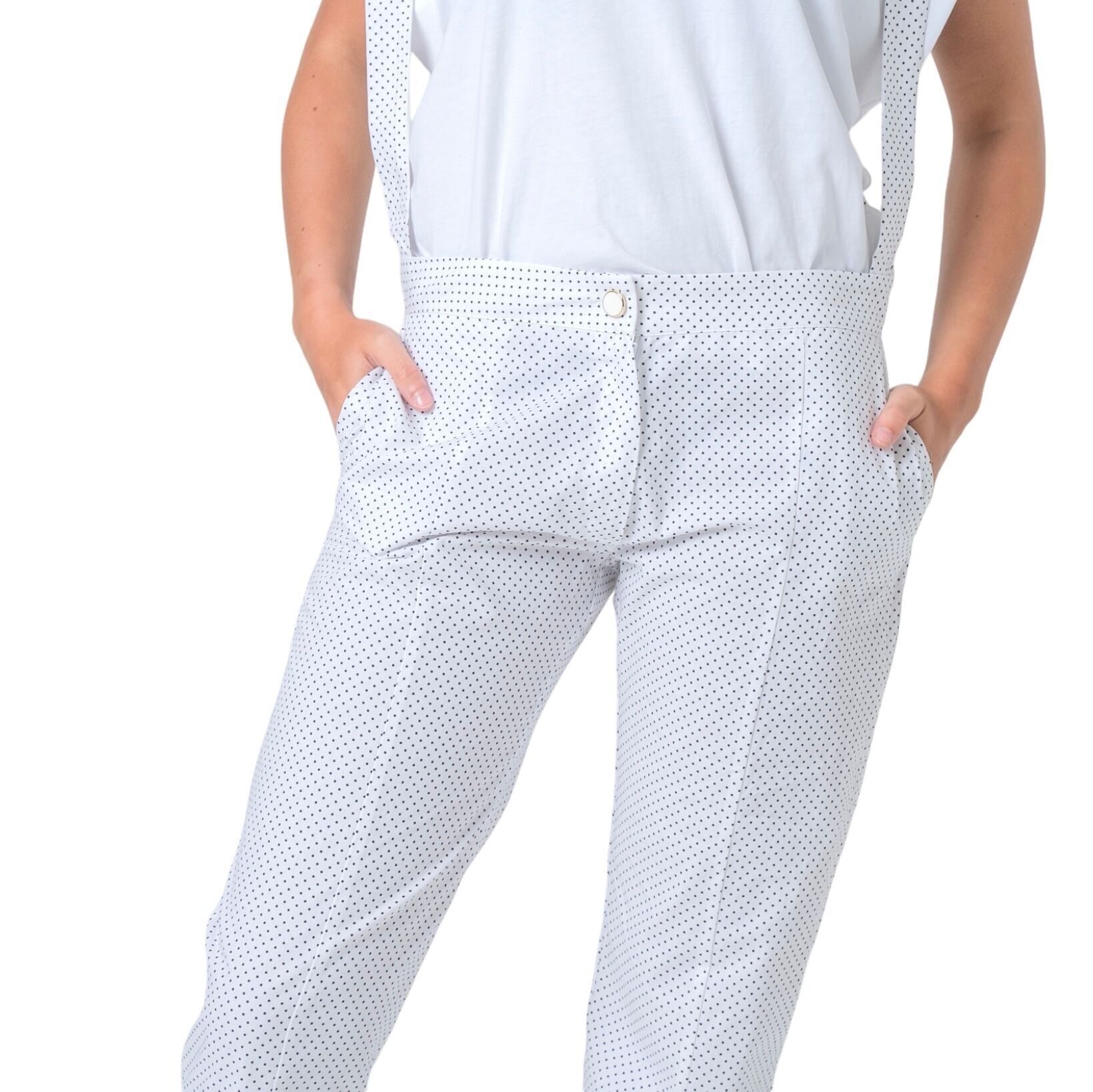 Pantalón de popelina de algodón blanco
