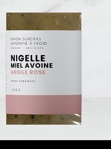 Sapone biologico ai semi neri, miele, avena e argilla rosa 100 g