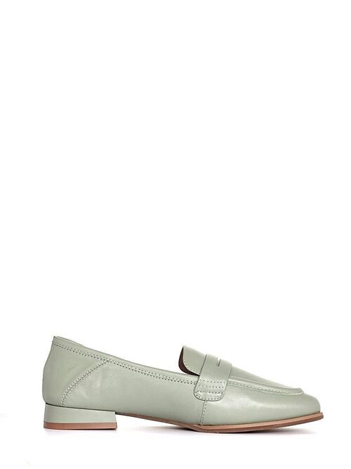 Tamara khaki leather loafers