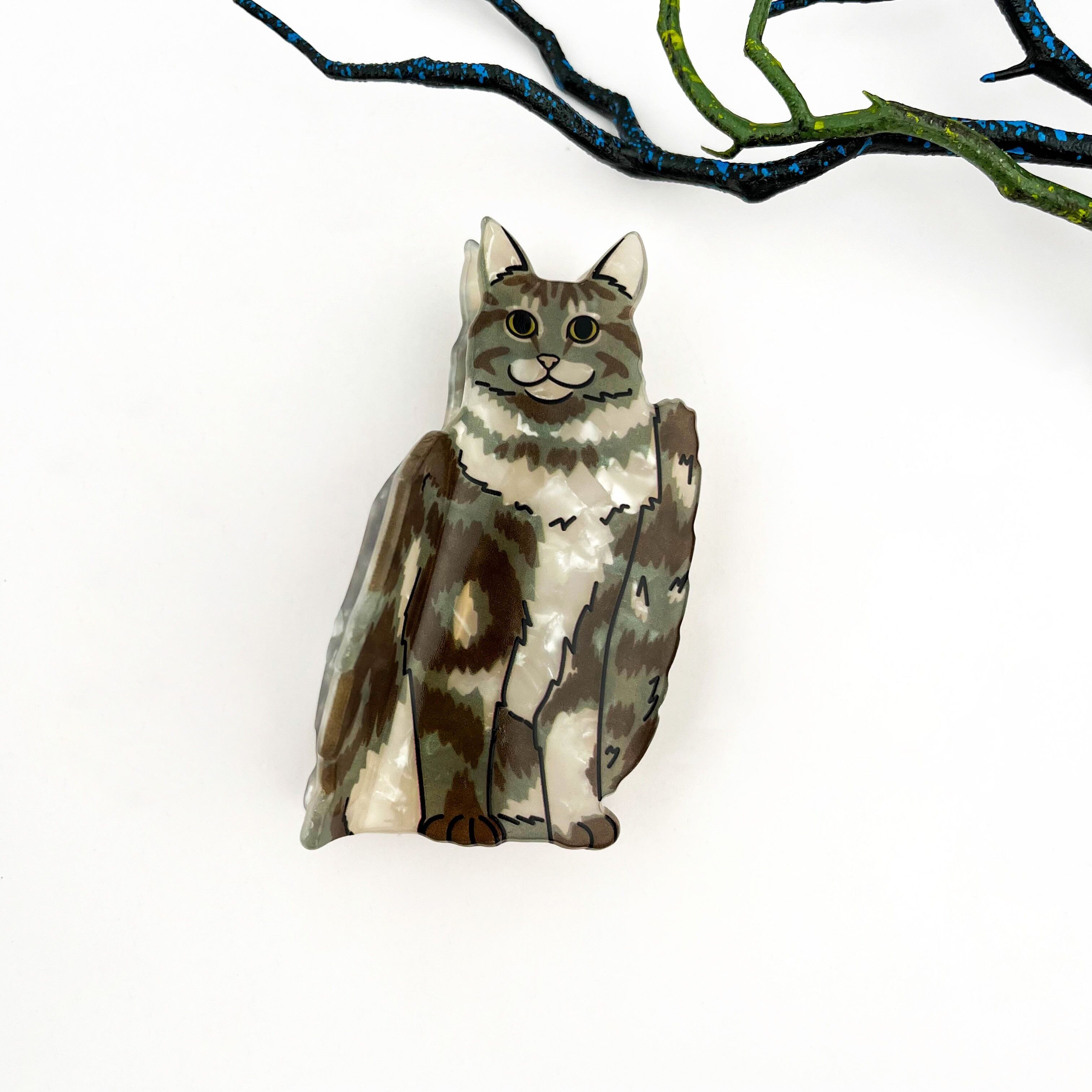 Kreative Haarkrallen-Clips aus Acetat für Katzenhaare im Waldstil