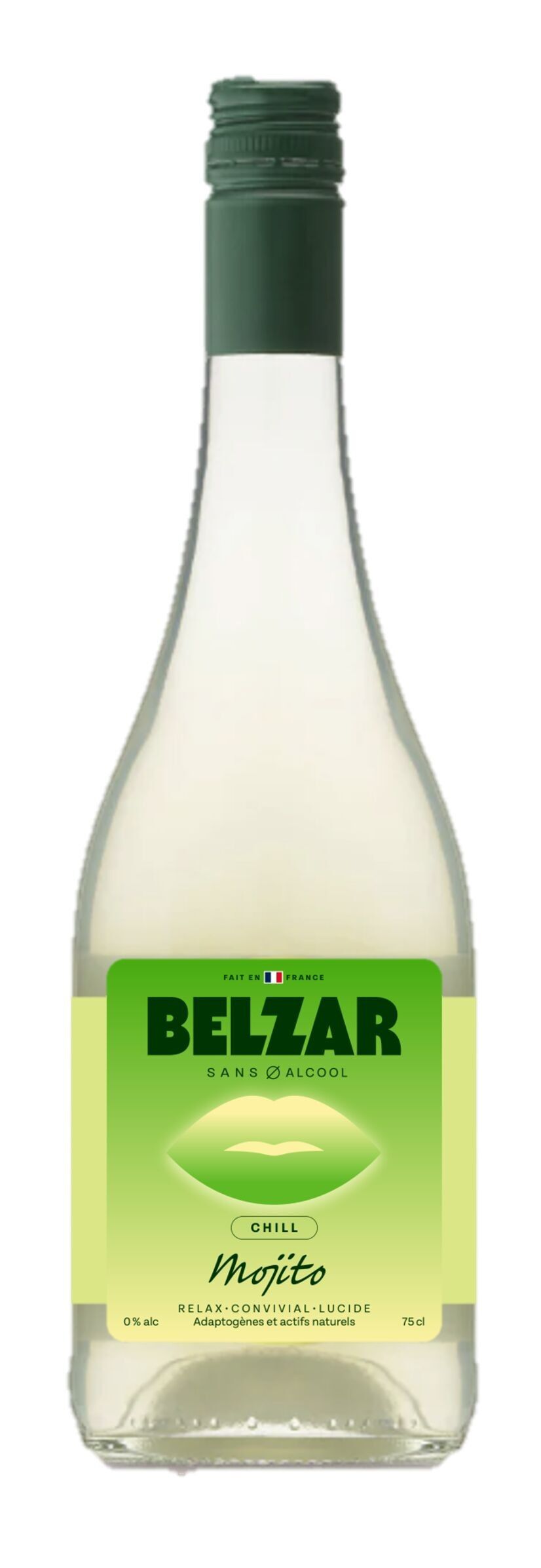 Belzar Chill – Mojito relajante sin alcohol 0% (botella de vidrio de 75 cl) – Ideal para un aperitivo relajante – Pedido anticipado, entrega a principios de enero