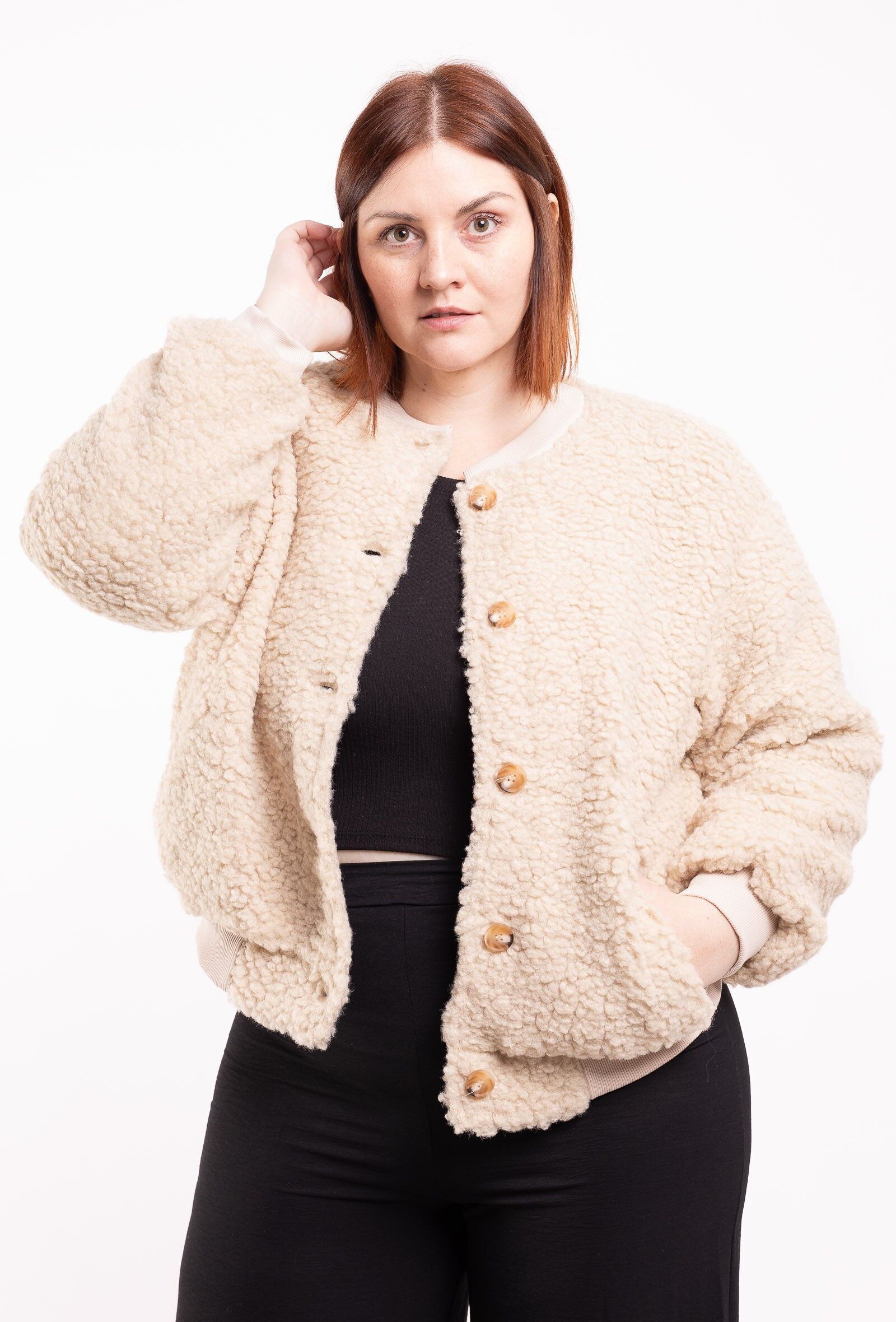 GRANDE TAILLE Bomber oversize e bouclette in schiuma PV2528GT