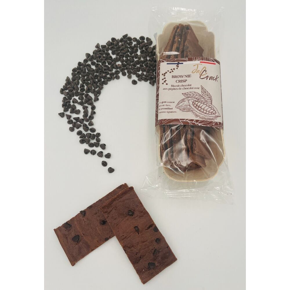 Brownie Crisp: Galletas crujientes de chocolate con pepitas de chocolate negro - 70g