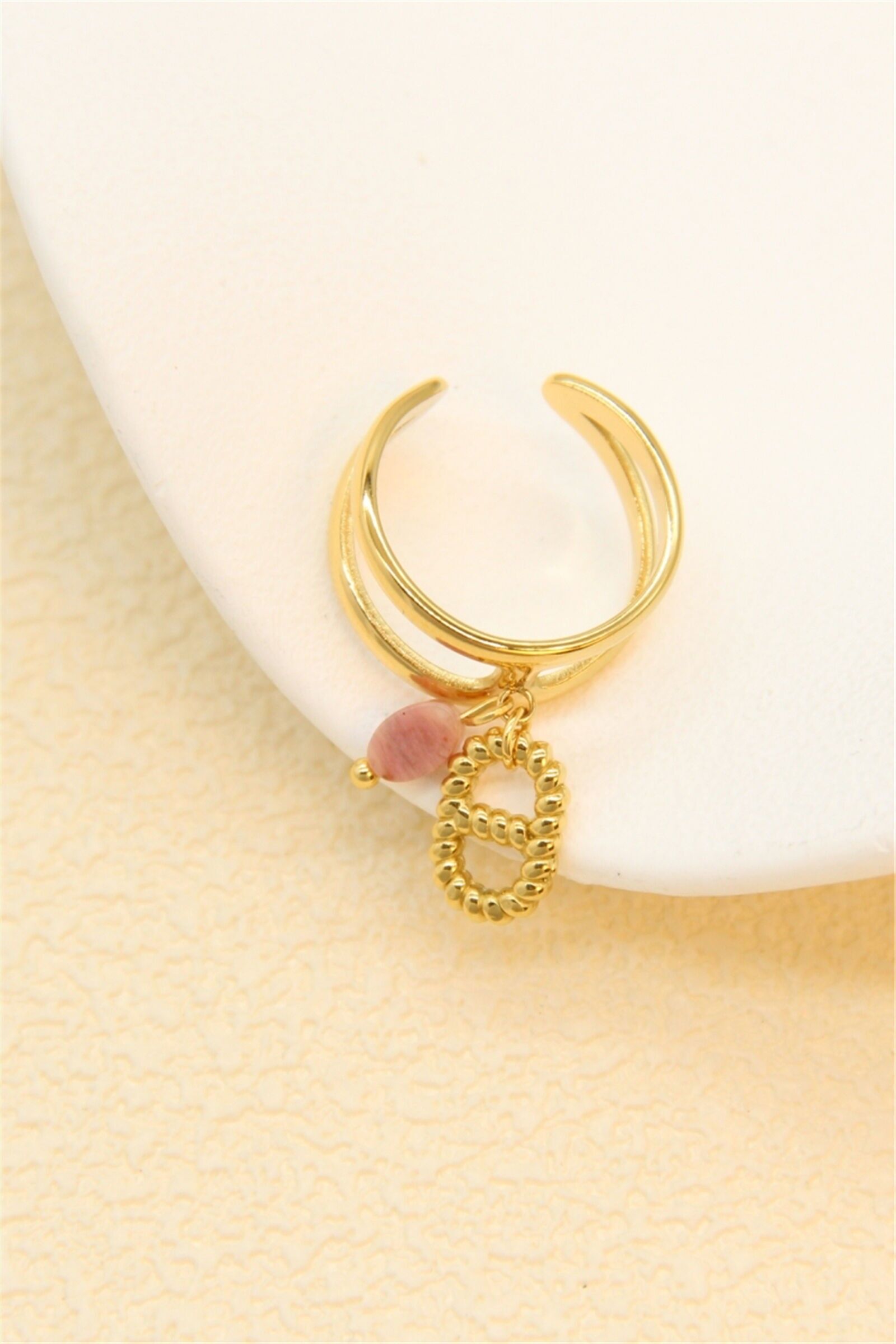 Goldener Charm-Ring – Edelstahl, zart und topmodisch