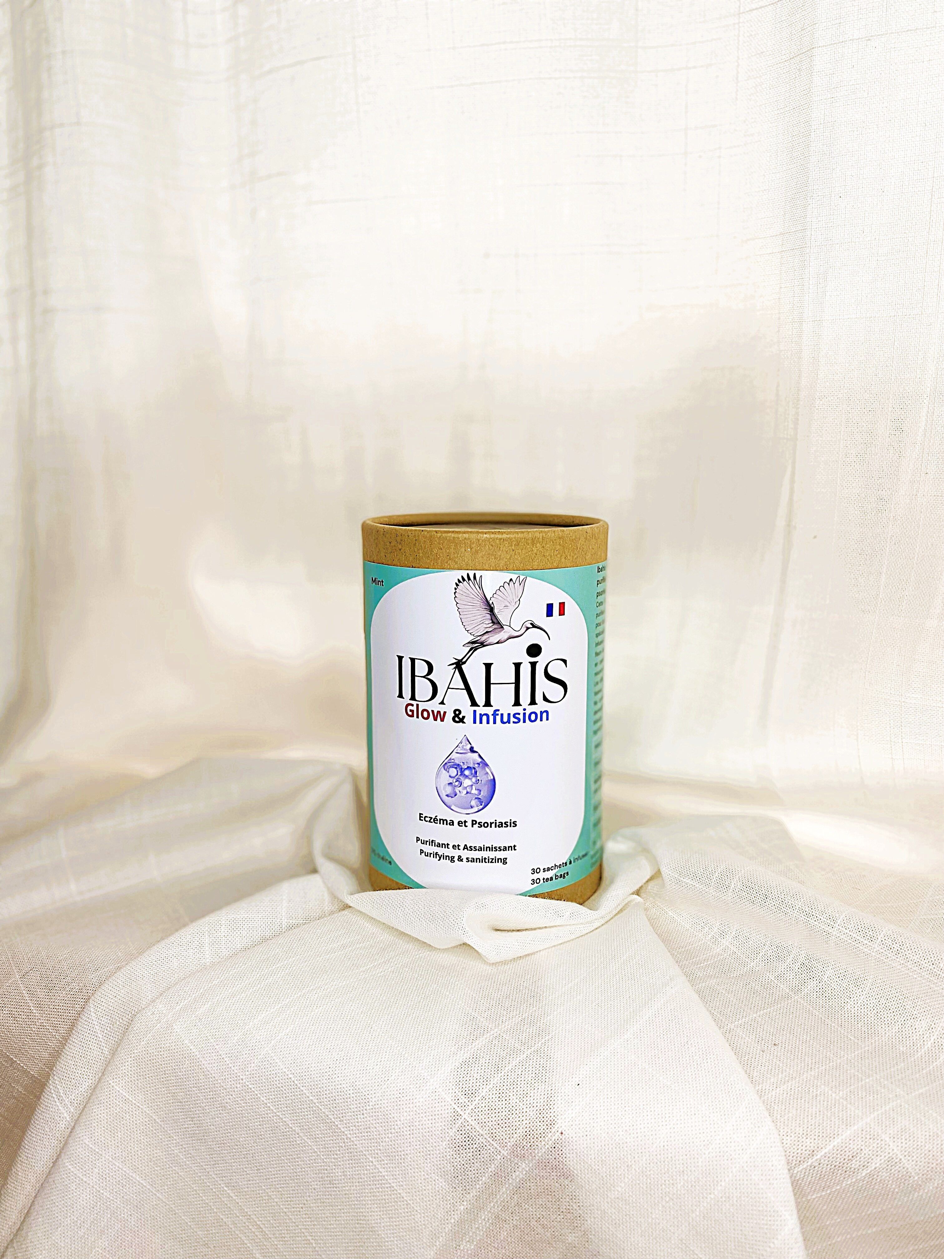 Ibahis Mint Glow & Infusion, una bevanda di bellezza per pelli con eczema e psoriasi, realizzata con piante biologiche (30 bustine)