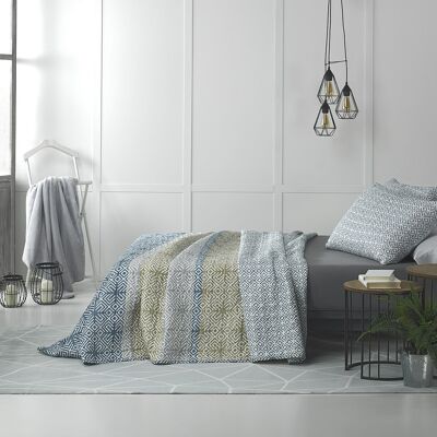 Quilt Bouti J20 Blue Navy Super Soft Touch for Bed of 150 + 2 Cushion Cover